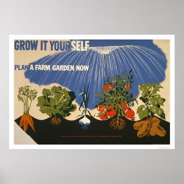 Plan A Farm Garden 1941 WPA Poster (Vorne)