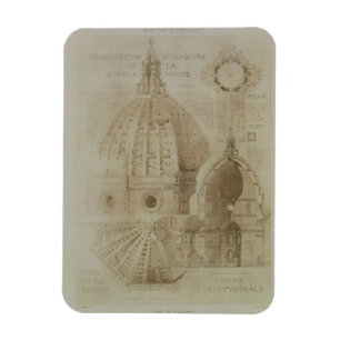 Plan, Abschnitt und Aufzug von Florenz-Kathedrale, Magnet