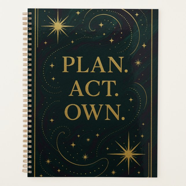 “PLAN. ACT. OWN.” A Spirit-Wired™ Planner Planer (Vorderseite)