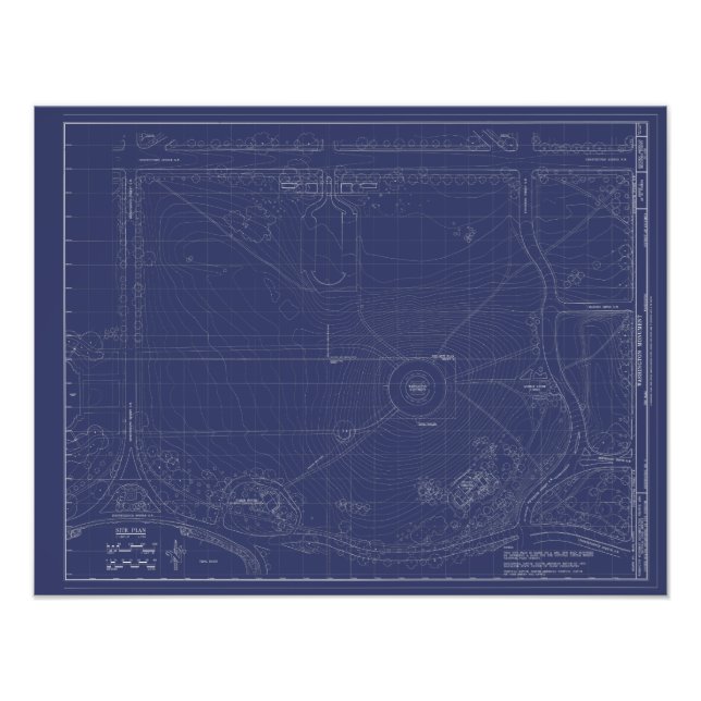 Plan Blueprints für das Vintage Washington Monumen Fotodruck (Vorne)