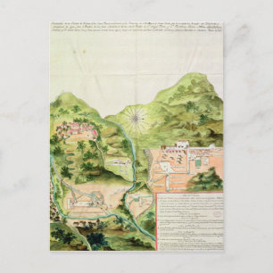 Plan der Bergwerke von Oaxaca, Mexiko, 1785-87 Postkarte