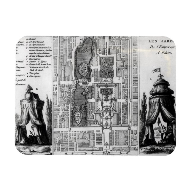 Plan der Gärten des Kaisers von Peking, aus Magnet (Horizontal)