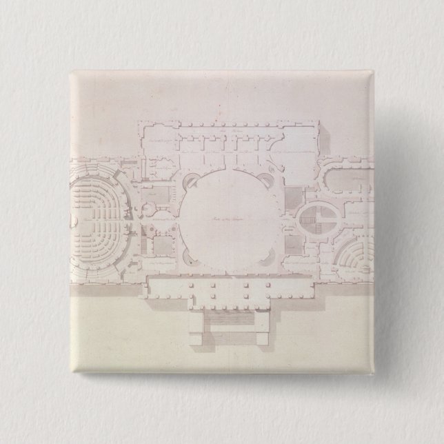 Plan der Hauptgeschichte der Hauptstadt, Button (Vorderseite)