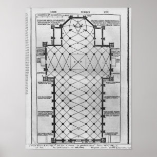 Plan der Kathedrale von Mailand Poster