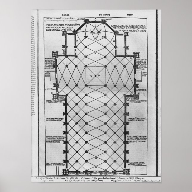 Plan der Kathedrale von Mailand Poster (Vorne)