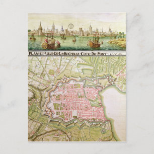 Plan der Stadt La Rochelle, 1736 Postkarte