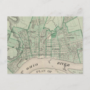 Plan der Stadt New Albany, Floyd Co, Indiana Postkarte