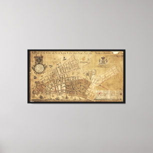 Plan der Stadt New York Karte (1755) Leinwanddruck