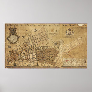 Plan der Stadt- New Yorkkarte (1755) Poster