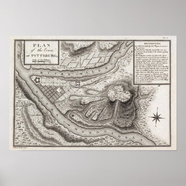 Plan der Stadt Pittsburg Poster (Vorne)