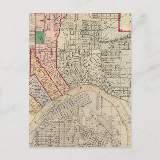 Plan der Stadt St. Paul und Vicinity Postkarte (Vorderseite)