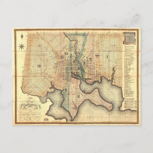 Plan der Stadt von Karte Baltimores Maryland (Vorderseite)