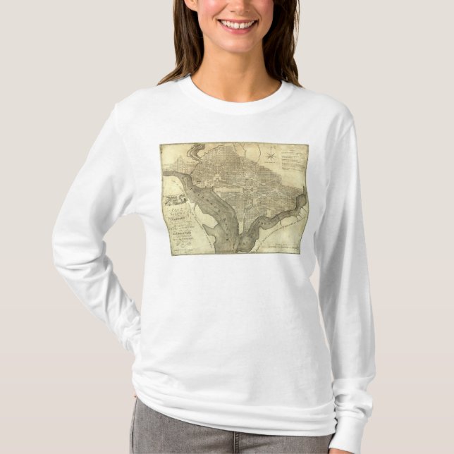 Plan der Stadt von Washington T-Shirt (Vorderseite)