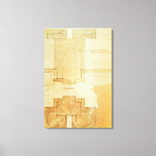 Plan der Trommel der Kuppel von der Kirche Leinwanddruck