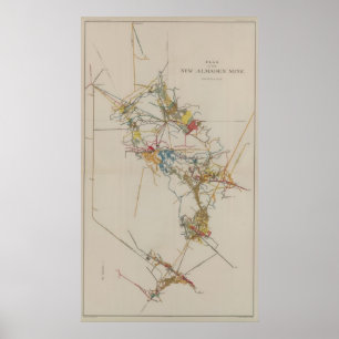 Plan des Bergwerks Almaden Poster