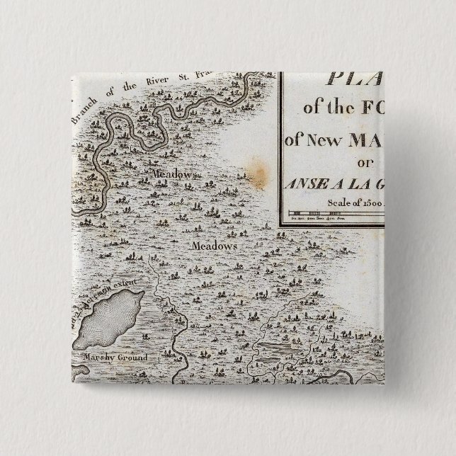 Plan des Fort of New Madrid Button (Vorderseite)