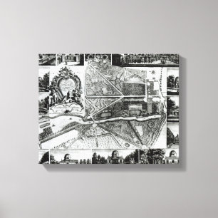 Plan des Gartens und Ansicht der Häuser bei Chisw Leinwanddruck