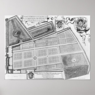 Plan des königlichen Gartens Poster