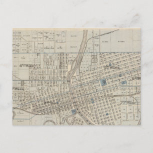 Plan des Moines, Landkreis Polk, Iowa Postkarte
