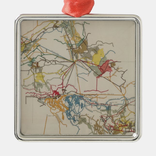 Plan des neuen Almaden Bergwerkes Silbernes Ornament (Vorne)