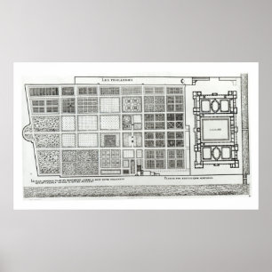 Plan des Palastes und des Gartens Poster