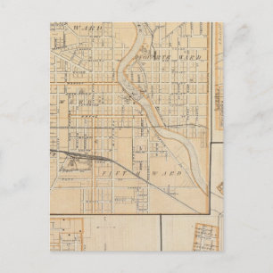 Plan des Südens mit Mishawaka Postkarte