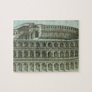 Plan des Theaters von Marcellus, Rom, 1558 (engr Puzzle