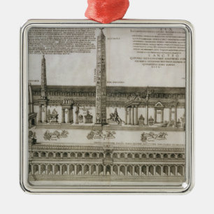 Plan des Zirkusses Maximus, Rom, graviert durch Ornament Aus Metall