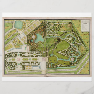 Plan du jardin et chateau de la Reine