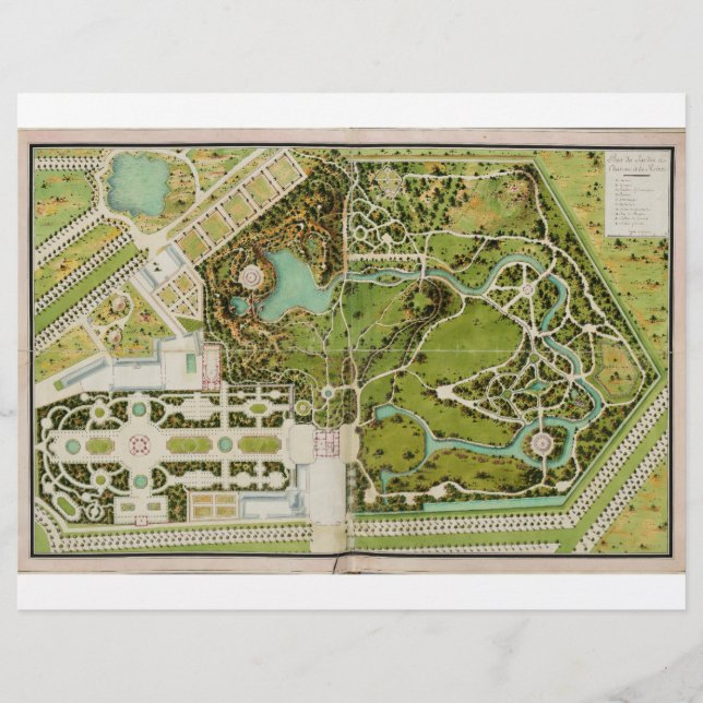 Plan du jardin et chateau de la Reine (Vorderseite)