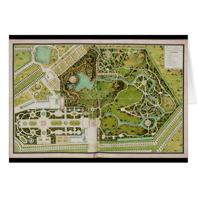 Plan du jardin et chateau de la Reine (Vorderseite (Horizontal))