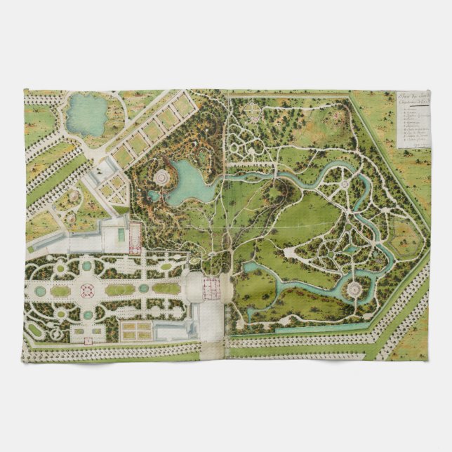 Plan du jardin et chateau de la Reine Handtuch (Horizontal)