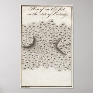 Plan eines alten Forts im Staat von Kentucky Poster