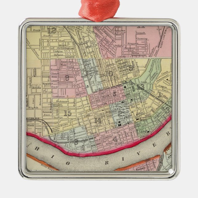 Plan für Cincinnati und Vicinity Ornament Aus Metall (Vorne)