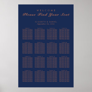 Plan für die Avenue of Navy Blue Kupfer Poster
