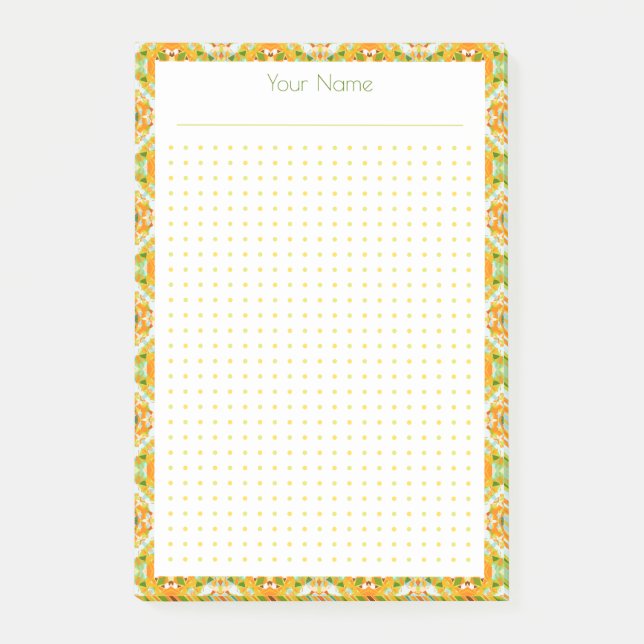 Plan für die Uni eines grünen Punktgitters Post-it Klebezettel (Vorderseite)