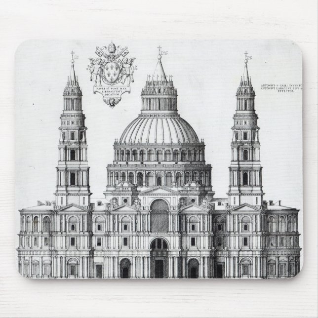 Plan für St Peter, Rom, 1539 Mousepad (Vorne)
