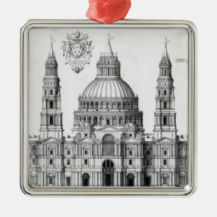 Plan für St Peter, Rom, 1539 Silbernes Ornament