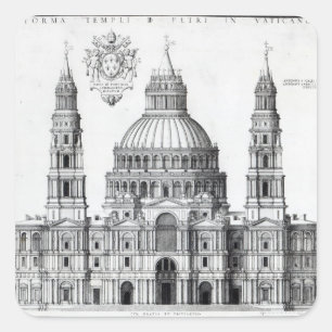 Plan für St. Peter's, Rom, 1539 Quadratischer Aufkleber