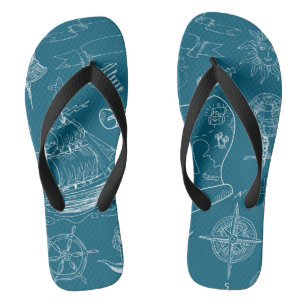 Plan-grafisches nautischmuster flip flops