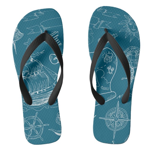 Plan-grafisches nautischmuster flip flops (Fußbett)