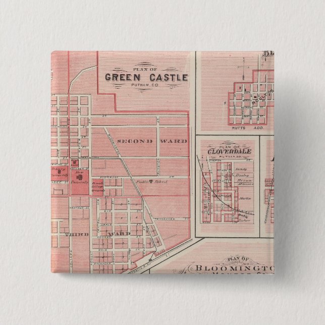 Plan Green Castle, Putnam Co mit Bloomington Button (Vorderseite)