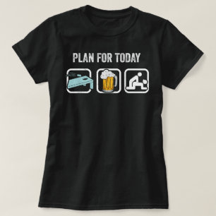 Plan Heute Bier Brett Beutel Wurf Spiel Lustiger C T-Shirt