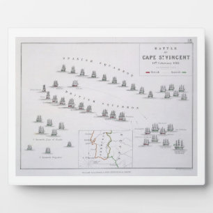 Plan of the Battle of Cape St. Vincent, 14th Febru Fotoplatte