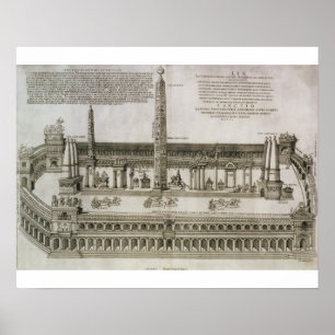 Plan of the Circus Maximus, Rome, engraved by the Poster
