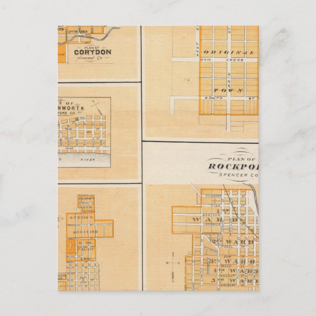 Plan Rockport, Spencer Co mit Everton Postkarte (Vorderseite)