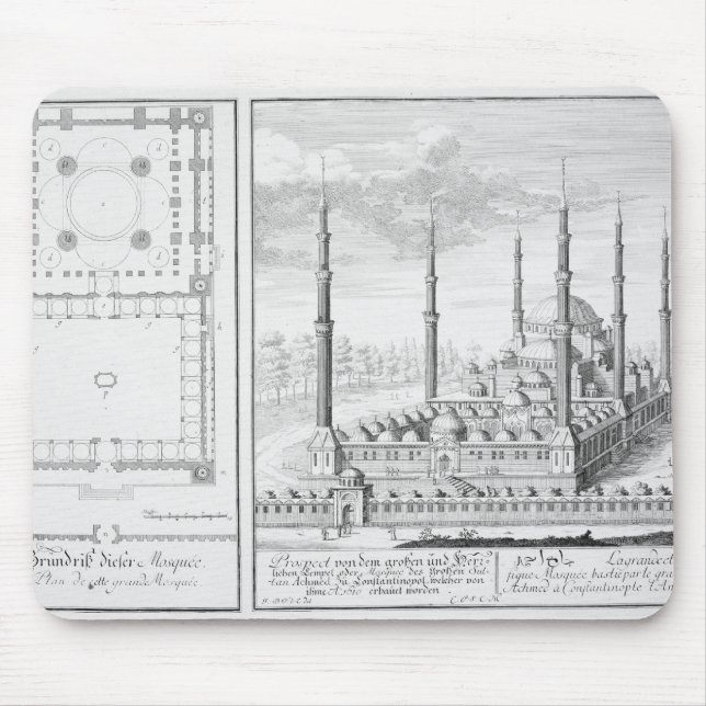 Plan und Ansicht der blauen Moschee (1609-16), Mousepad (Vorne)