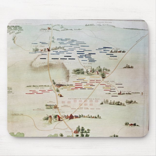 Plan und Ansicht des Kampfes von Waterloo Mousepad (Vorne)