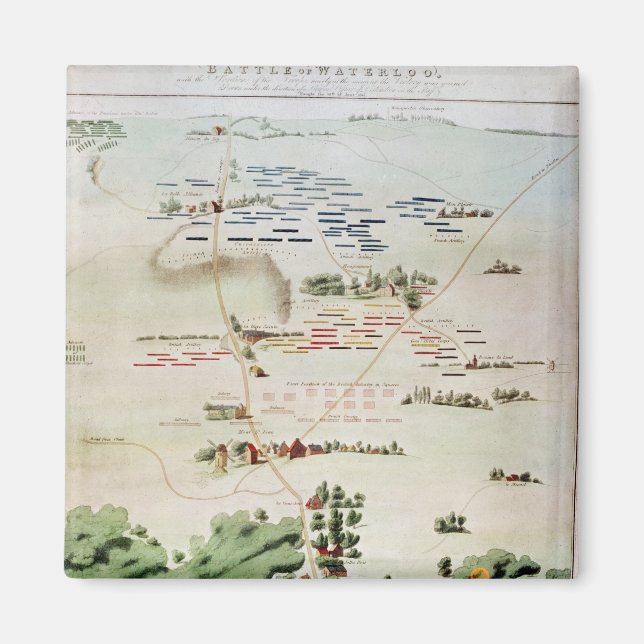 Plan und Aussicht auf die Schlacht von Waterloo Magnet (Vorne)