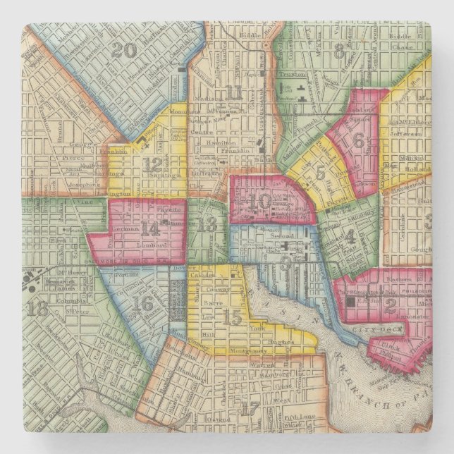 Plan von Baltimore Steinuntersetzer (Vorderseite)